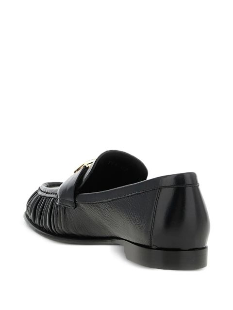 FENDI curled tray baguette loafers - Black