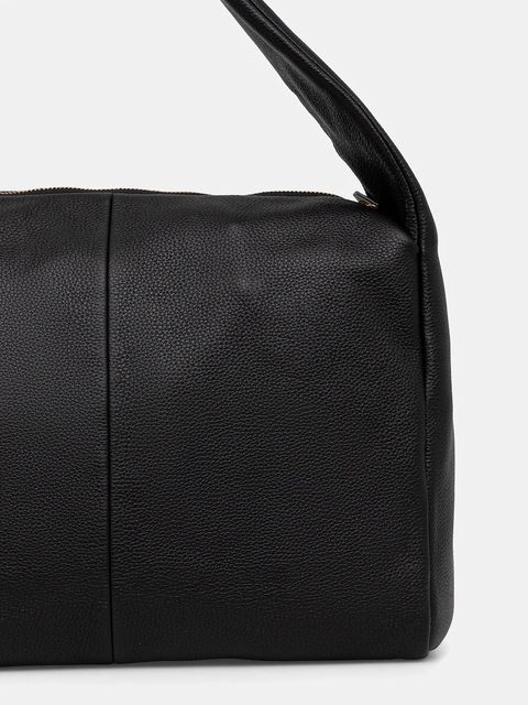 Tommy Hilfiger torebka skórzana kolor czarny AW0AW18285