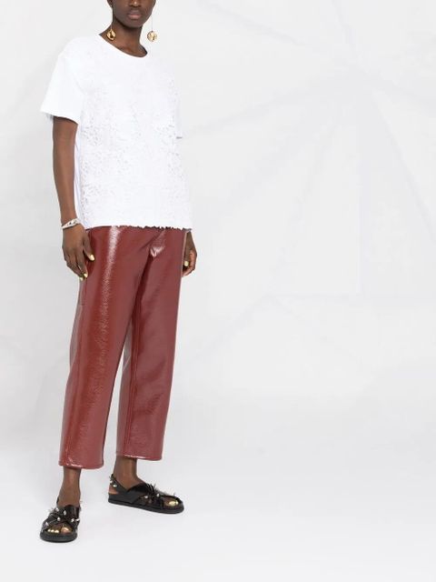 Valentino Garavani logo print lace-panel T-shirt - White - zdjęcie produktu nr 2