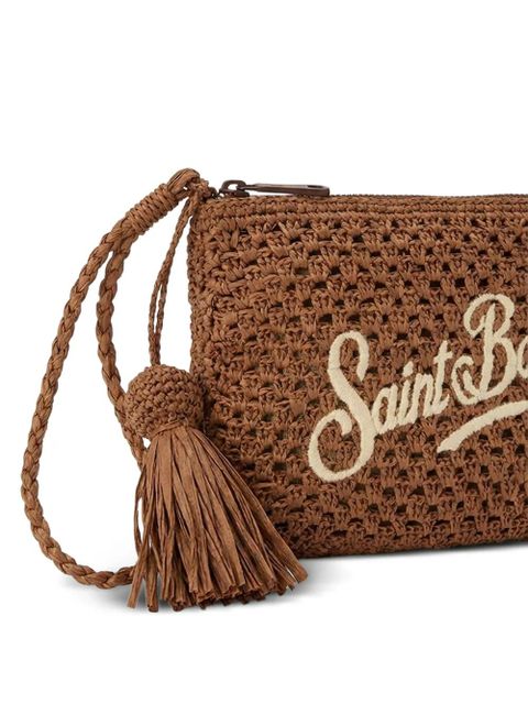 MC2 Saint Barth logo-embroidered clutch bag - Brown