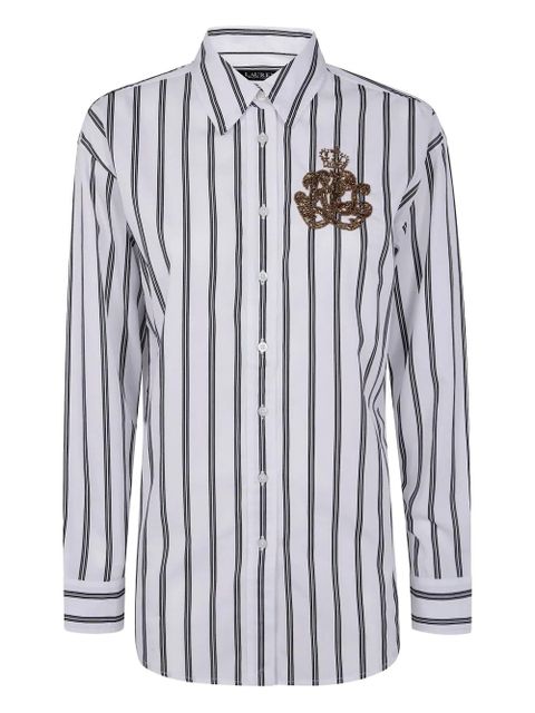 Lauren Ralph Lauren striped beaded-embellished shirt - White - zdjęcie produktu nr 1
