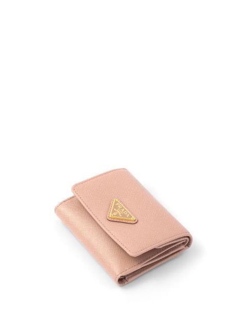 Prada triangle-logo Saffiano leather wallet - Pink