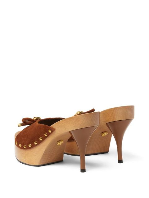 Versace suede platform sandals - Brown
