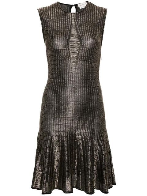 Alexander McQueen metallic-threading flared dress - Black - zdjęcie produktu nr 1