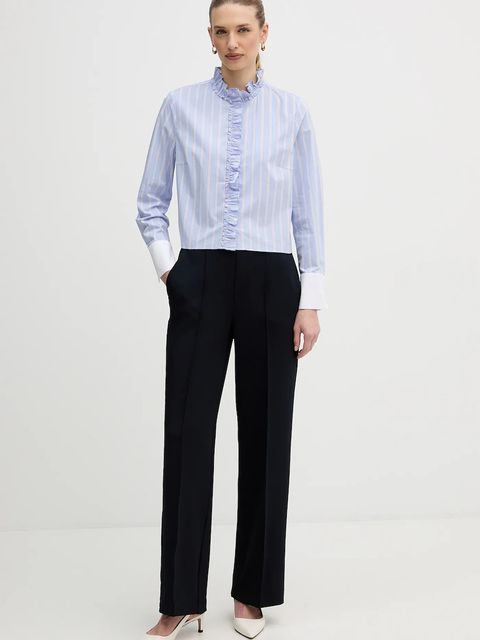 OUI koszula damska kolor niebieski regular ze stójką 96070 - zdjęcie produktu nr 2