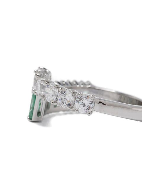 Swarovski Matrix emerald-zirconia ring - Silver