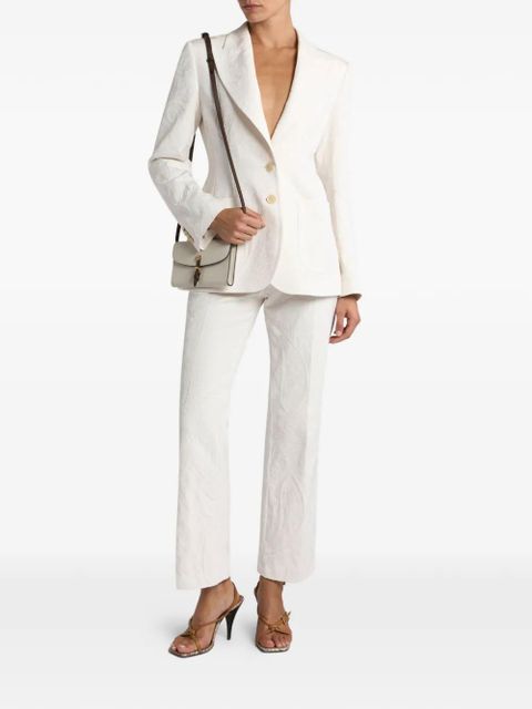 ETRO jacquard flared trousers - White