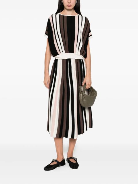 Max Mara Pleiadi pleated striped skirt - Black - zdjęcie produktu nr 2