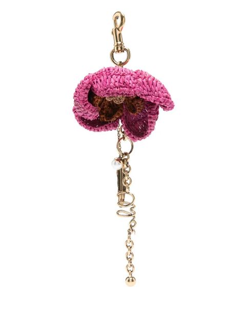Chloé floral-motif bag charm - Pink - zdjęcie produktu nr 1