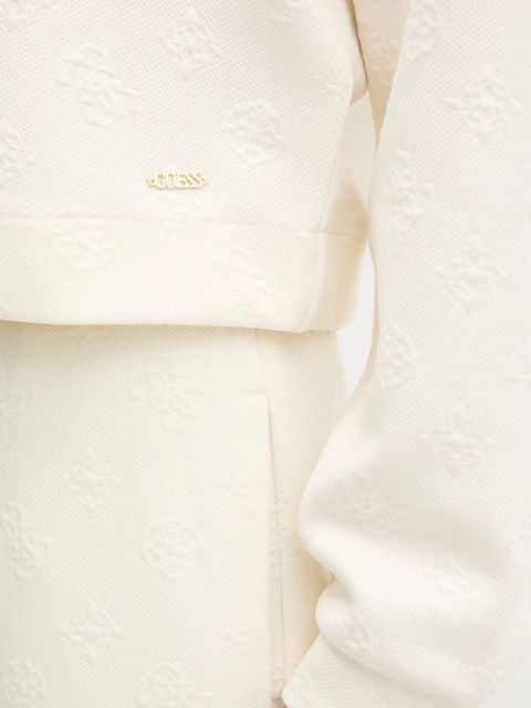 Guess bluza PEONY damska kolor beżowy z kapturem gładka V5YQ04 KBSL2