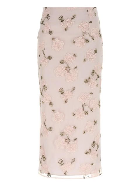 ROTATE BIRGER CHRISTENSEN beaded floral pencil skirt - Pink - zdjęcie produktu nr 1