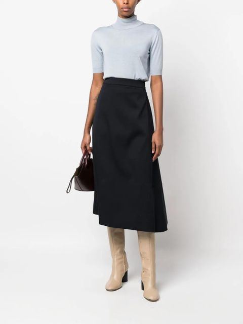 Jil Sander asymmetric midi skirt - Blue