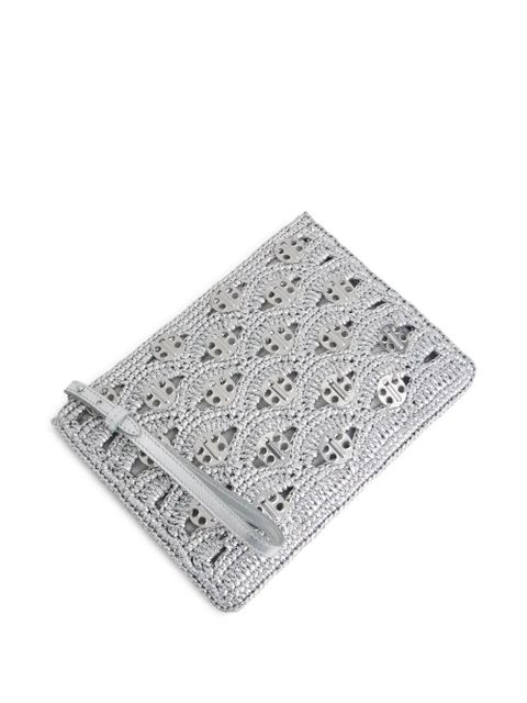 Rabanne raffia clutch bag - Silver