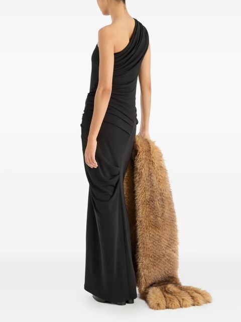 ROTATE BIRGER CHRISTENSEN draped one-shoulder maxi dress - Black