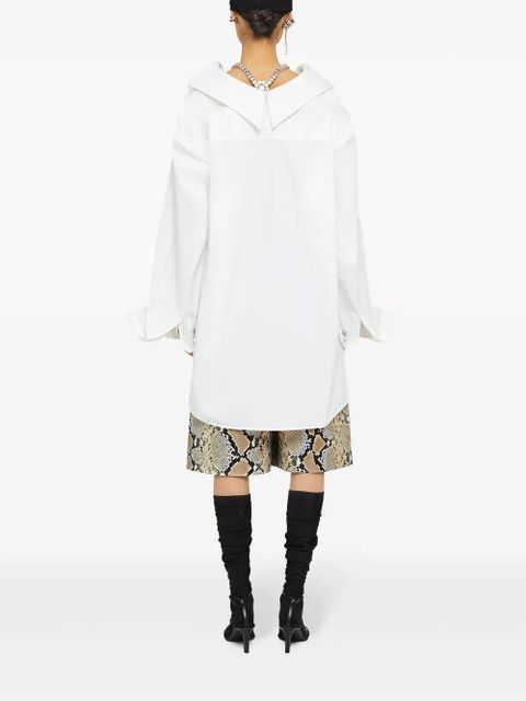 Jil Sander python-effect leather Bermuda shorts - Brown