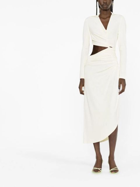 Off-White Vi-Crepe draped midi dress - zdjęcie produktu nr 2