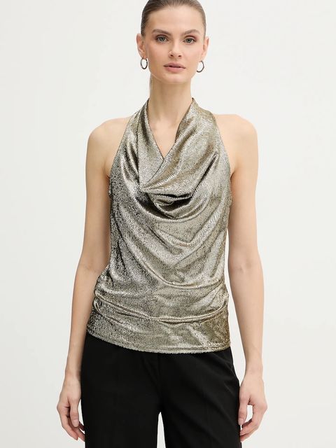 Morgan bluzka damska kolor złoty gładka DREA - zdjęcie produktu nr 1