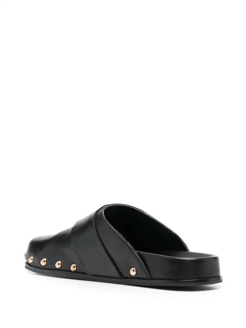 TWINSET buckle-fastened leather mules - Black