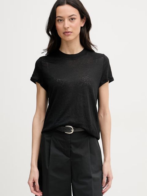 United Colors of Benetton t-shirt damski lniany - zdjęcie produktu nr 1