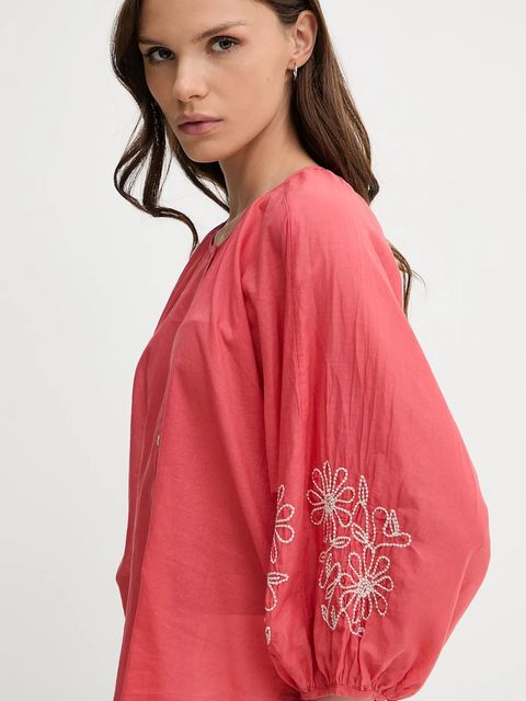 United Colors of Benetton koszula bawełniana damska kolor różowy regular 5VZCDQ0BN