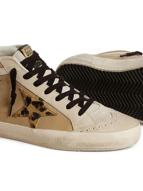 Golden Goose Mid Star leopard-print sneakers - Neutrals