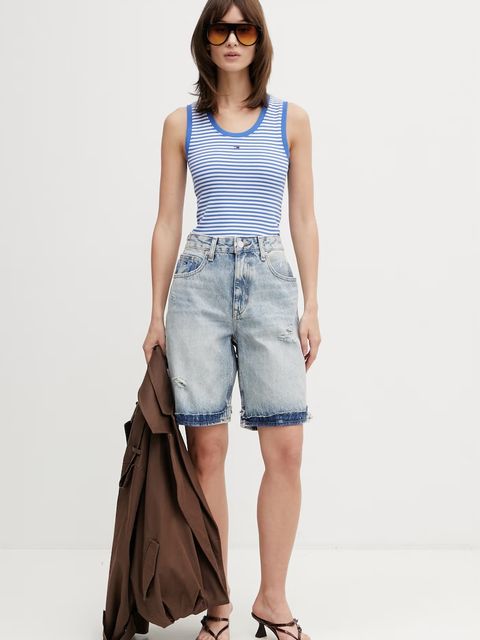 Tommy Jeans top bawełniany z elastanem - zdjęcie produktu nr 1