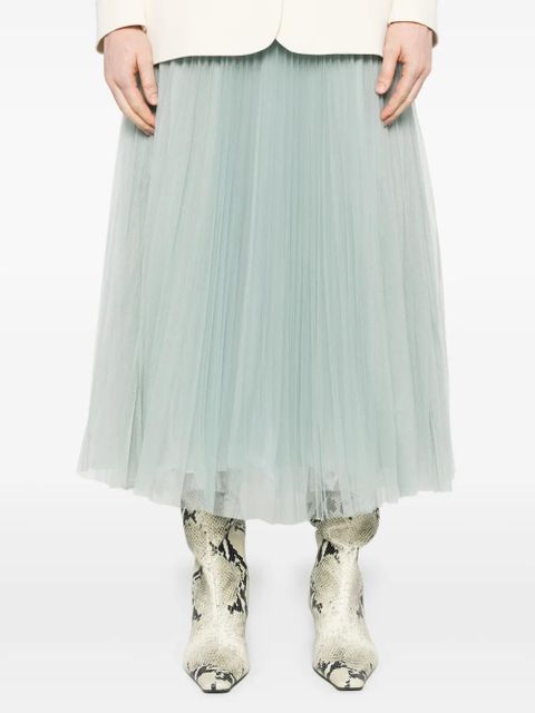 TWINSET logo-plaque midi skirt - Blue