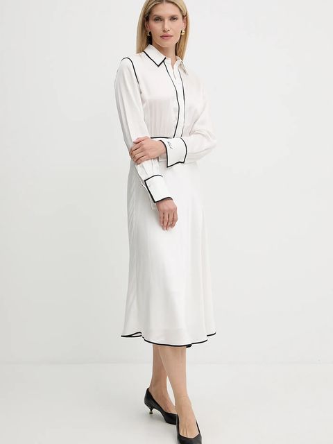 Karl Lagerfeld sukienka kolor biały midi rozkloszowana A3W13021 - zdjęcie produktu nr 2