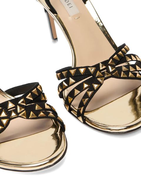 Casadei 180mm leather studded sandals - Black