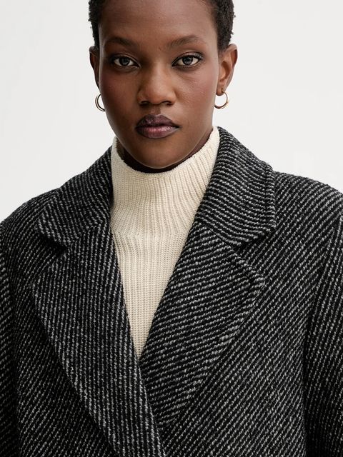 Marc O'Polo płaszcz z dodatkiem wełny kolor szary 5000007278