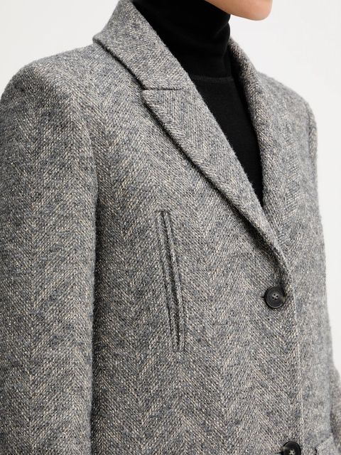 Patrizia Pepe płaszcz z dodatkiem wełny kolor szary 2O0215 A670