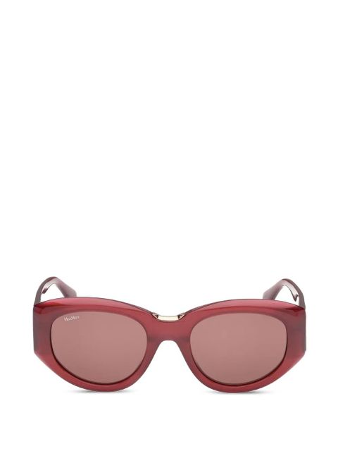 Max Mara Eyewear shiny oval-frame sunglasses - Red - zdjęcie produktu nr 1