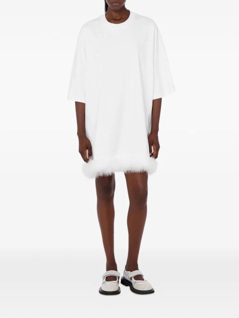 Moschino feather-trim short-sleeve dress - White - zdjęcie produktu nr 2