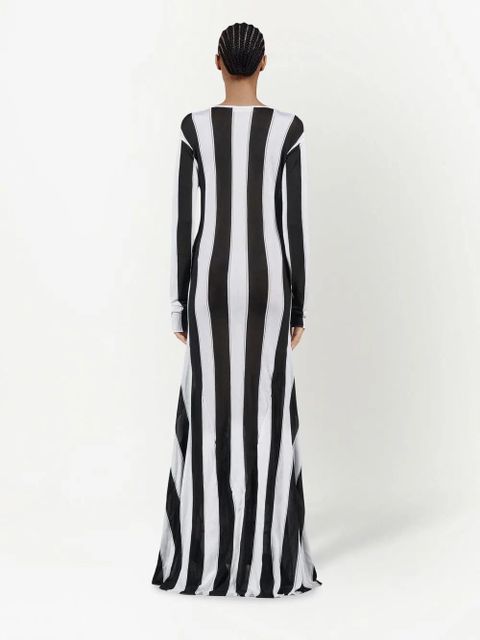 Marni vertical stripe maxi dress - Black