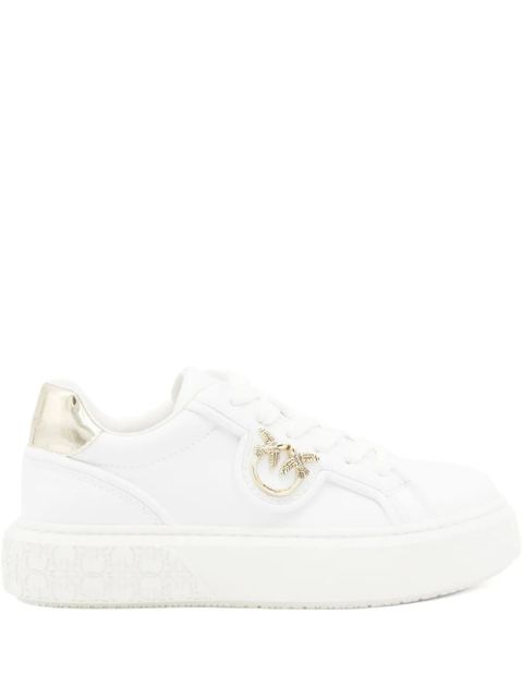 PINKO metallic-detail bird-embellishment sneakers - White - zdjęcie produktu nr 1