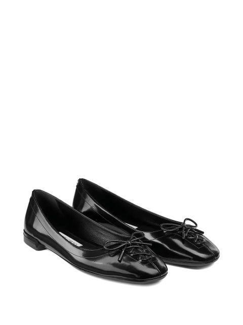 Jimmy Choo Scarlett lace-up bow ballerina flats - Black