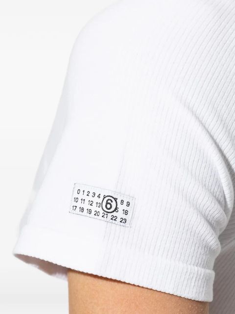 MM6 Maison Margiela ribbed-knit T-shirt - White
