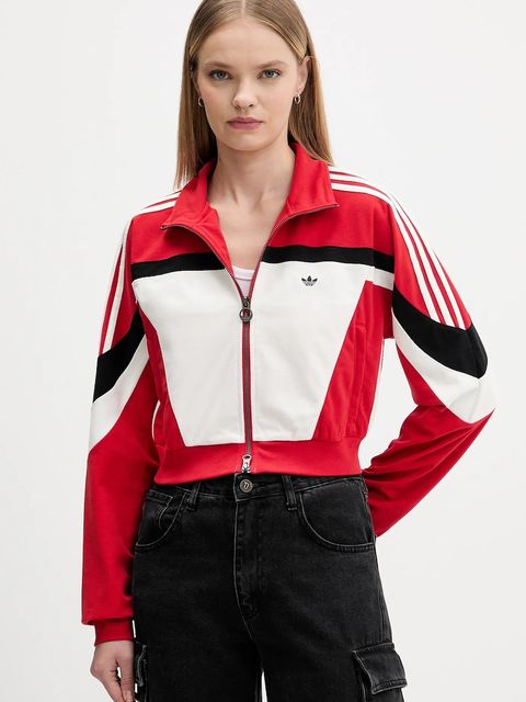 adidas Originals bluza Tracktop damska kolor czerwony wzorzysta JY2387 - zdjęcie produktu nr 1