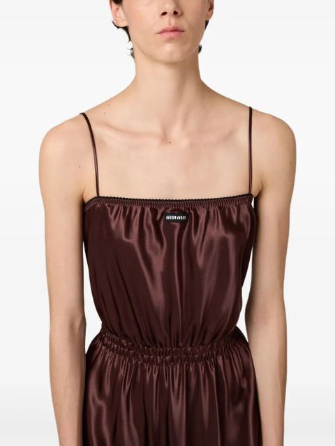Miu Miu satin maxi dress - Brown