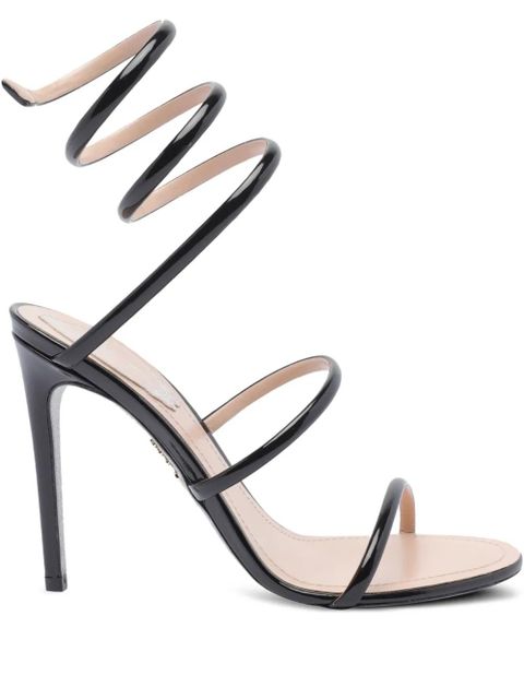René Caovilla Cleo spiral-wrap patent-leather sandals - Black - zdjęcie produktu nr 1