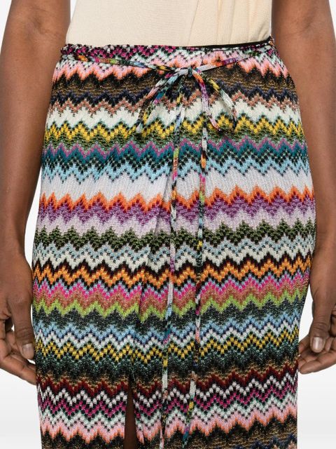 Missoni zig-zag tie long skirt - White