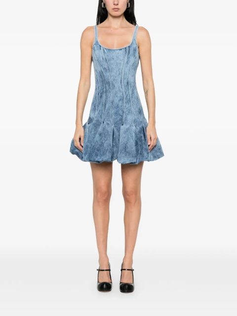 Marques'Almeida acid wash pleated dress - Blue