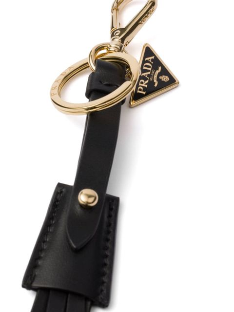 Prada leather bag charm and keychain - Black