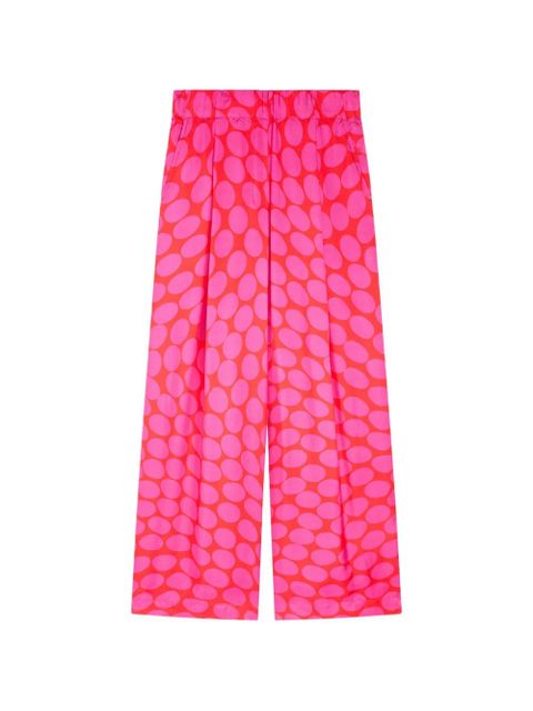 DRIES VAN NOTEN pleated printed trousers - Pink - zdjęcie produktu nr 1