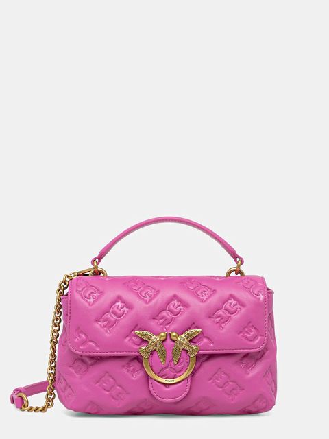 Pinko torebka skórzana kolor różowy 100044 A2JX - zdjęcie produktu nr 1