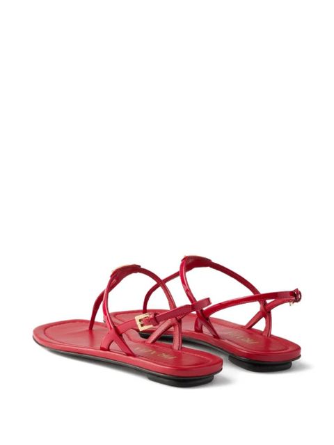 Prada patent leather thong sandals - Red