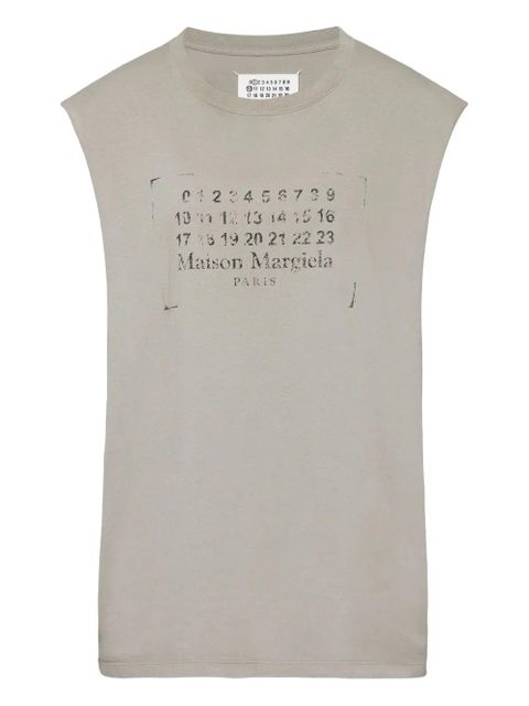 Maison Margiela logo-print sleeveless top - Grey - zdjęcie produktu nr 1