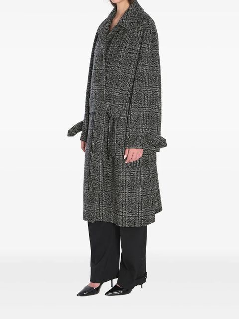 Balenciaga One Layer checked belted coat - Black