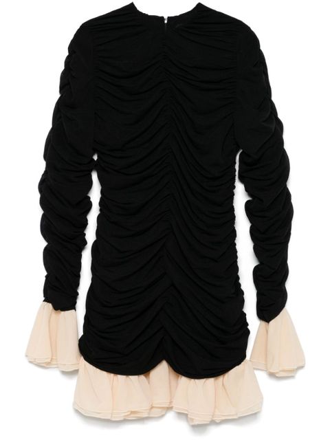 ROTATE BIRGER CHRISTENSEN ruched long-sleeve mini dress - Black - zdjęcie produktu nr 1