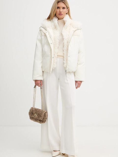 BOSS kurtka kolor beżowy zimowa oversize 50546842